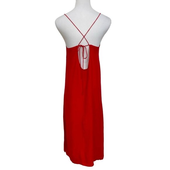 ARITZIA WILFRED FREE FELICITY RED SIDE SLIT STRAPPY SLIP DRESS - XS - Picture 6 of 12